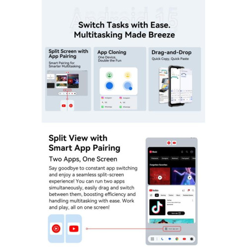  Blackview Oscal Marine 1, 4 Go + 128 Go, écran 6,56 pouces, Android 15, processeur Unisoc UMS9230E T615 Octa Core, réseau : 4G, OTG, NFC (orange) SB101A987-050